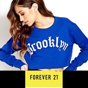 Forever 21 Brooklyn logo cropped sweater
